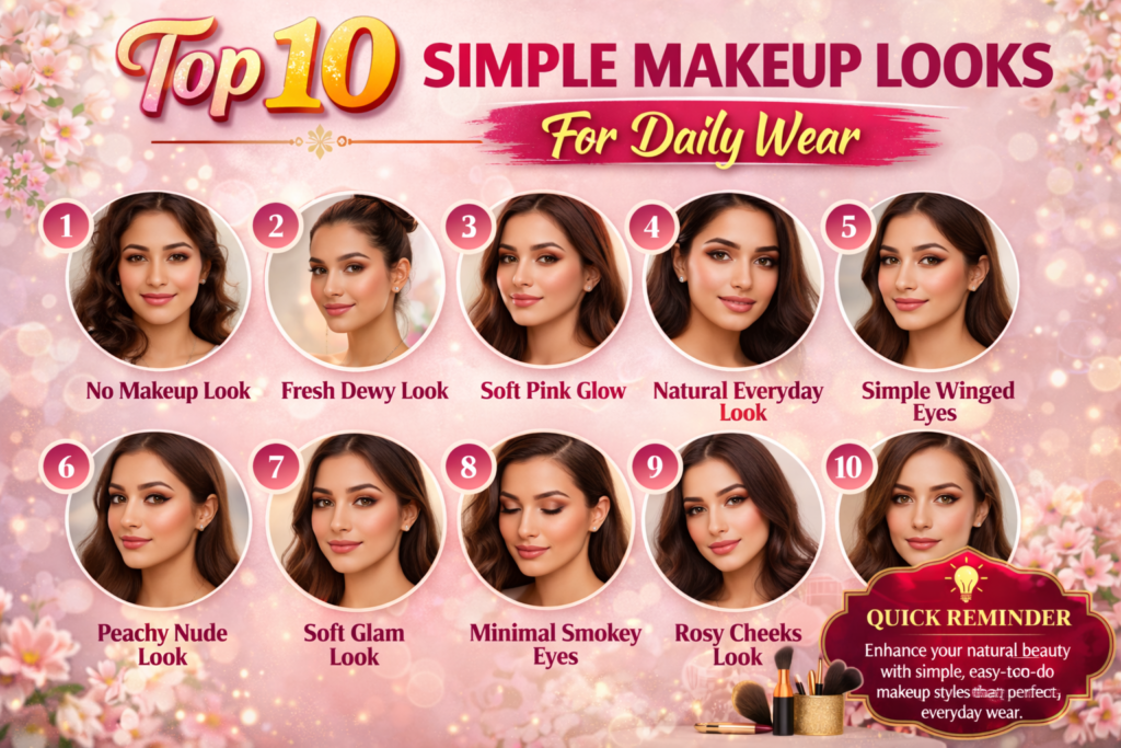 Top 10 Simple Makeup Looks For Daily Wear