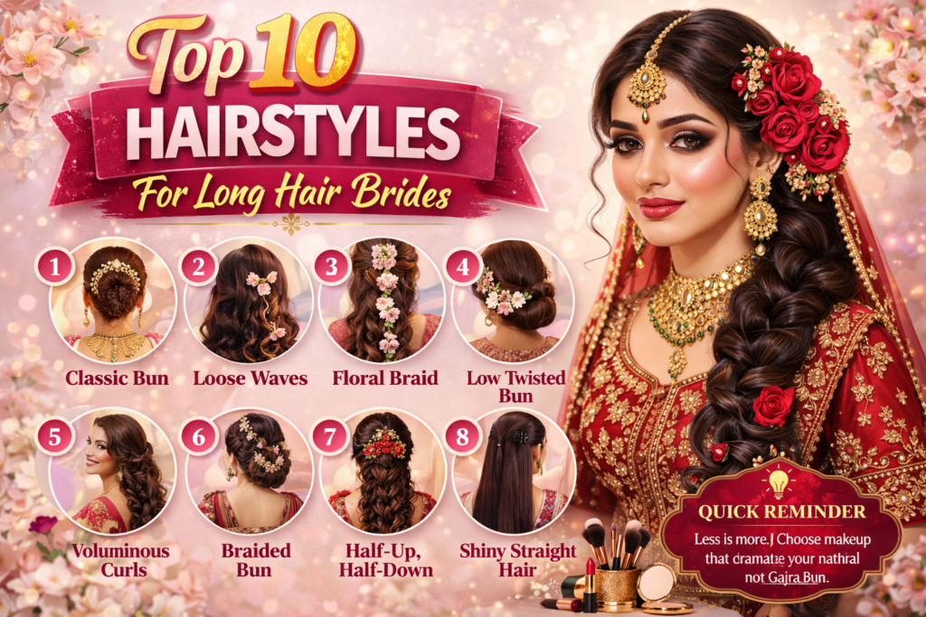 Top 10 Hairstyles For Long Hair Brides